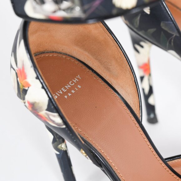 Givenchy Magnolia Moth Print Shark-Lock Sandals, Size 6-6.5 - Picture 10 of 14